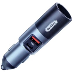 GD-QC2308 83W 3-IN-1CIGARETTE LIGHTER CONVERTER WITH USB & TYPE C CAR ADAPTER