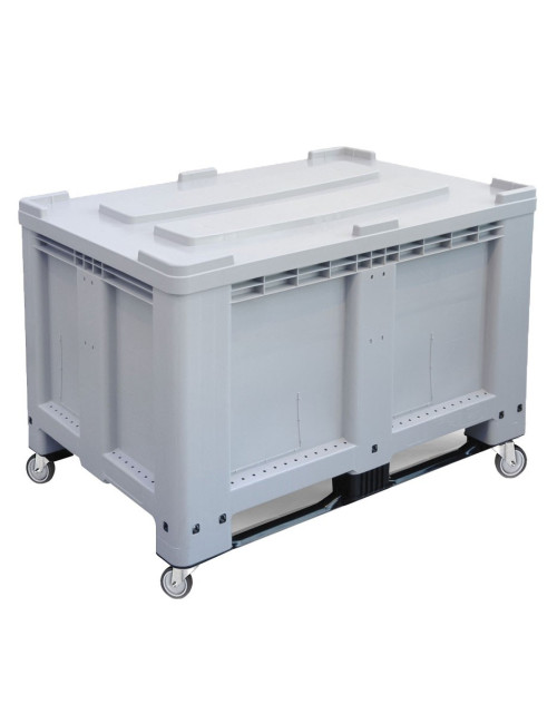 PLASTIC PALLET BOX WITH LID & WHEEL
