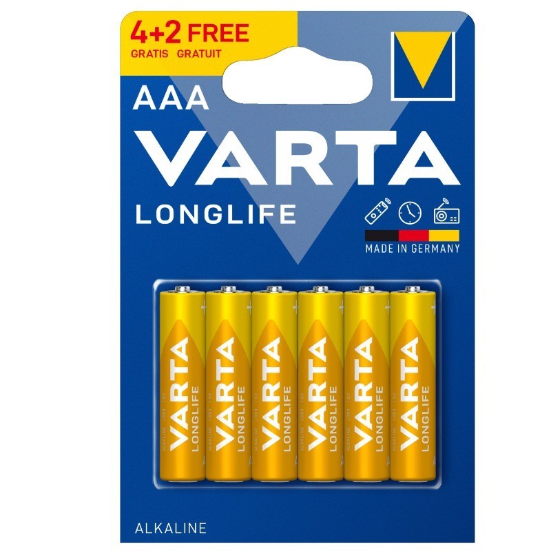 بطارات LONG LIFE حجم صغر جدا 4+2 AAA كارت الكالاين