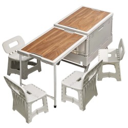 NA-76472-P CAMPING PLASTIC FOLDING STORAGE BOX WITH TABLE & CHAIR SET