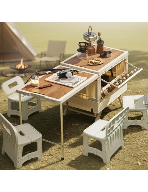 NA-76472-P CAMPING PLASTIC FOLDING STORAGE BOX WITH TABLE & CHAIR SET