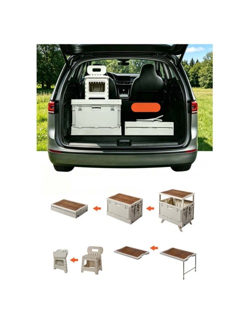 NA-76472-P CAMPING PLASTIC FOLDING STORAGE BOX WITH TABLE & CHAIR SET