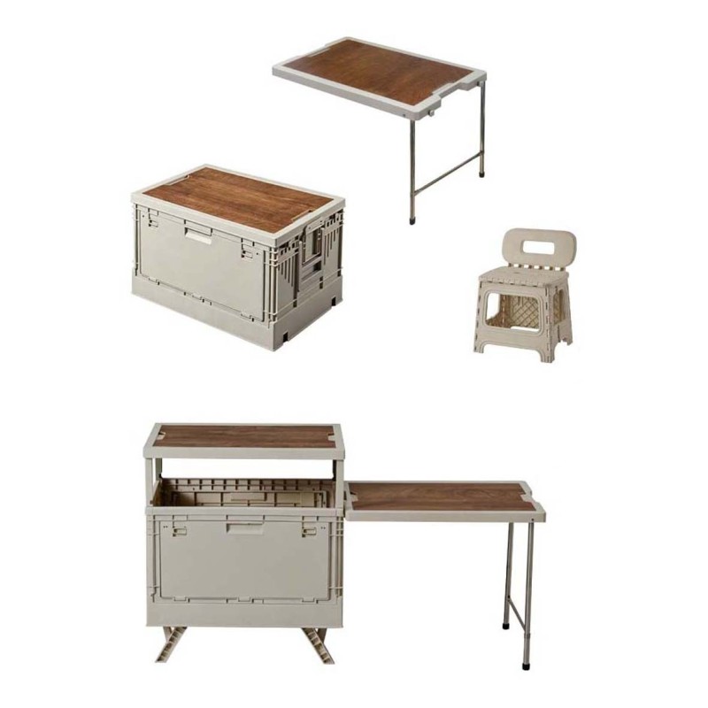 NA-76472-P CAMPING PLASTIC FOLDING STORAGE BOX WITH TABLE & CHAIR SET
