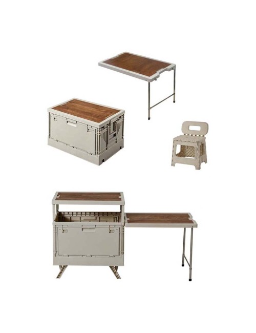 NA-76472-P CAMPING PLASTIC FOLDING STORAGE BOX WITH TABLE & CHAIR SET