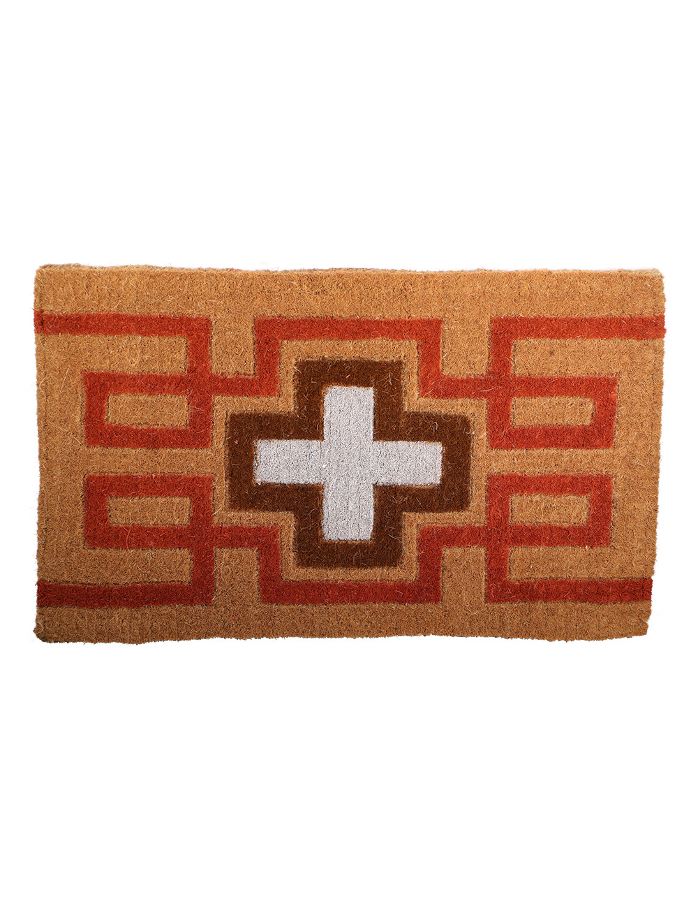 624403 FIBER DOOR MAT INLAID NATURAL 60 X 100 CM