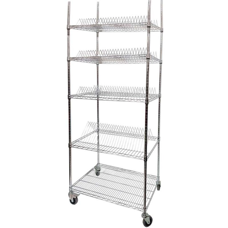 YL-04-2 CHROME WIRE SHELF WITH WHEELS 90 x 60 x 220 CM