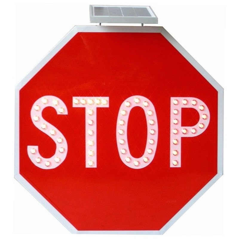 Solar Road Sign W/Solar Panel 5W - YF-SS-21