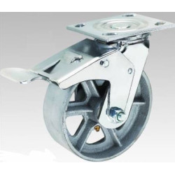 عجلات حديد متحرك مع بريك أمامي'6.5'  CHN-103160TL