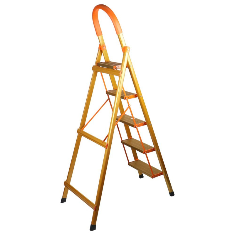 ALUMINIUM LADDER GOLDEN COLOR 5 STEPS