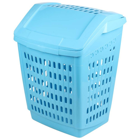 1862 PLASTIC RECTANGULAR CLOTHES BASKET W/ COVER (S20)