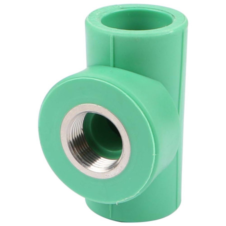 PPR FEMALE BRASS THREADED TEE 1" x 3/4"