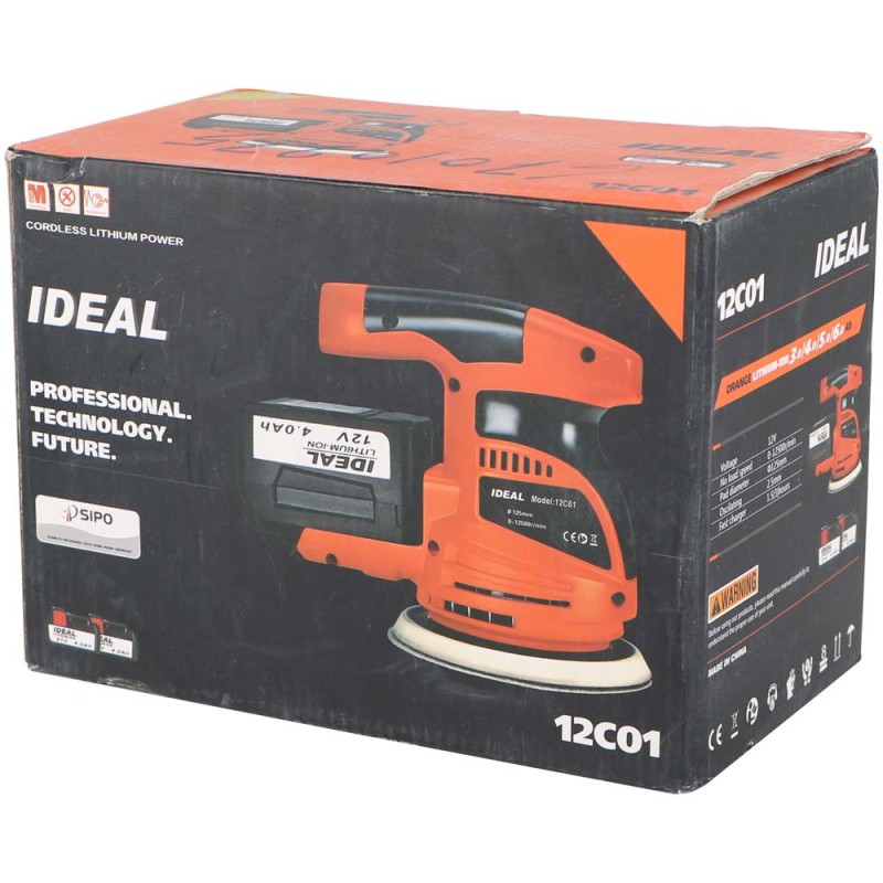 12C01 CORDLESS POLISHER 2 BATTERIES 125 MM 12V