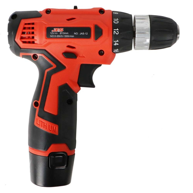 JAS CORDLESS DRILL WITH 2 BATTERIES 12V