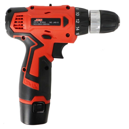 JAS CORDLESS DRILL WITH 2 BATTERIES 12V