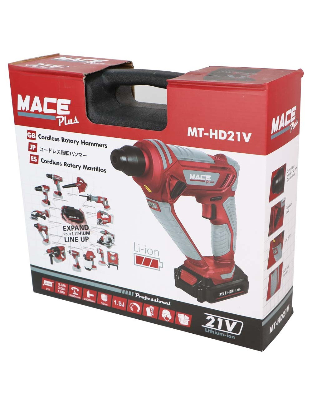 MT-HD21V CORDLESS HAMMER DRILL 1 BATTERY 13 MM 21V