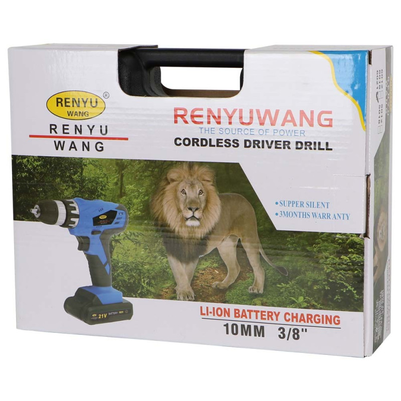 RENYUWANG دريل باتري 21فولت 2 بطارية 6021 CHN