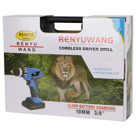 RENYUWANG دريل باتري 21فولت 2 بطارية 6021 CHN