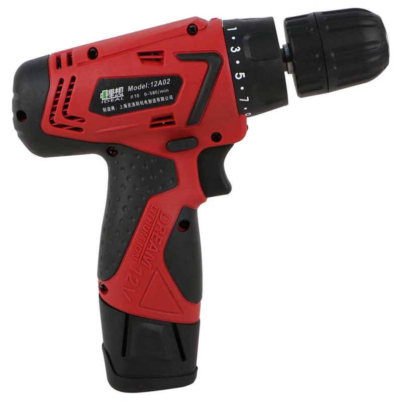 12A02 CORDLESS SCREWDRIVER 2 BATTERIES 10 MM 12V