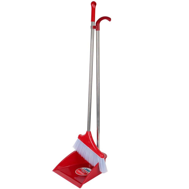 J11369 DUSTPAN & BROOM SET WITH STAINSTEEL HANDLE