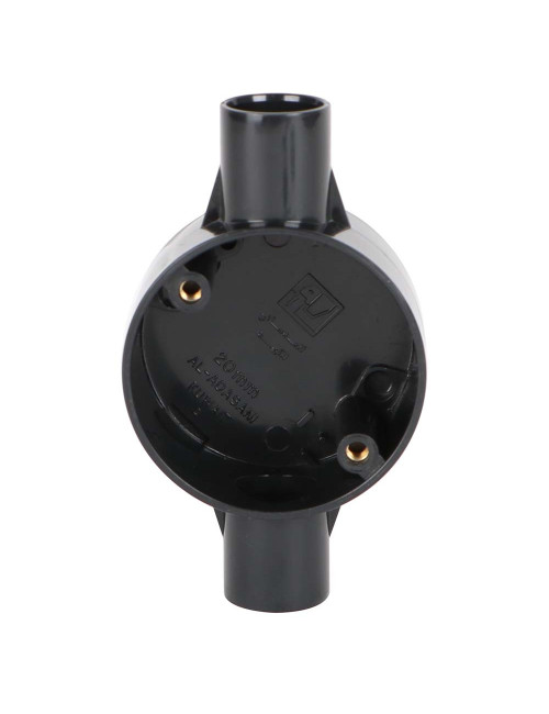 ELECTRIC ROUND BOX 2 WAY x 3/4" BLACK