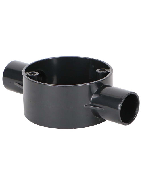 ELECTRIC ROUND BOX 2 WAY x 3/4" BLACK
