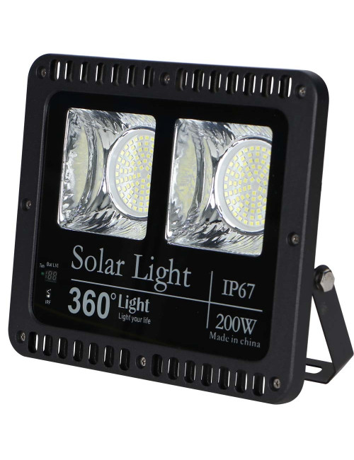 SOLAR LED FLOOD LIGHT 200W WITH SOLAR PANEL 35W