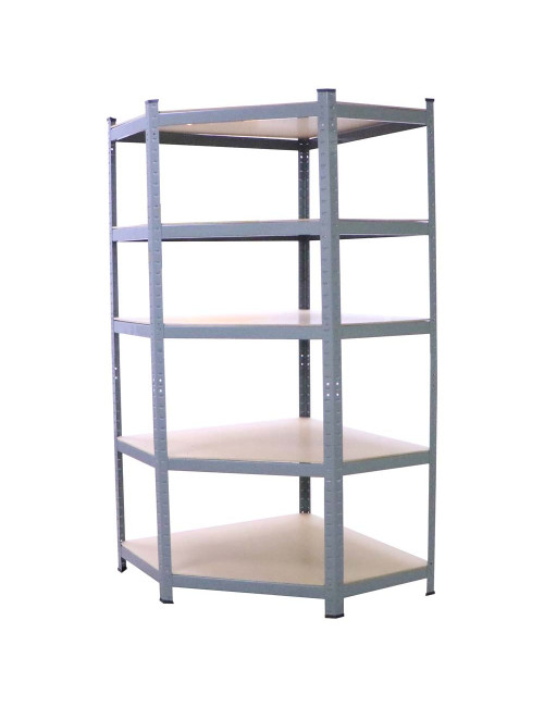 T20 CORNER SHELF WITH 5 WOOD SHELF 900 x 450 x 1800MM H.D