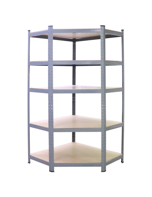 T20 CORNER SHELF WITH 5 WOOD SHELF 900 x 450 x 1800MM H.D