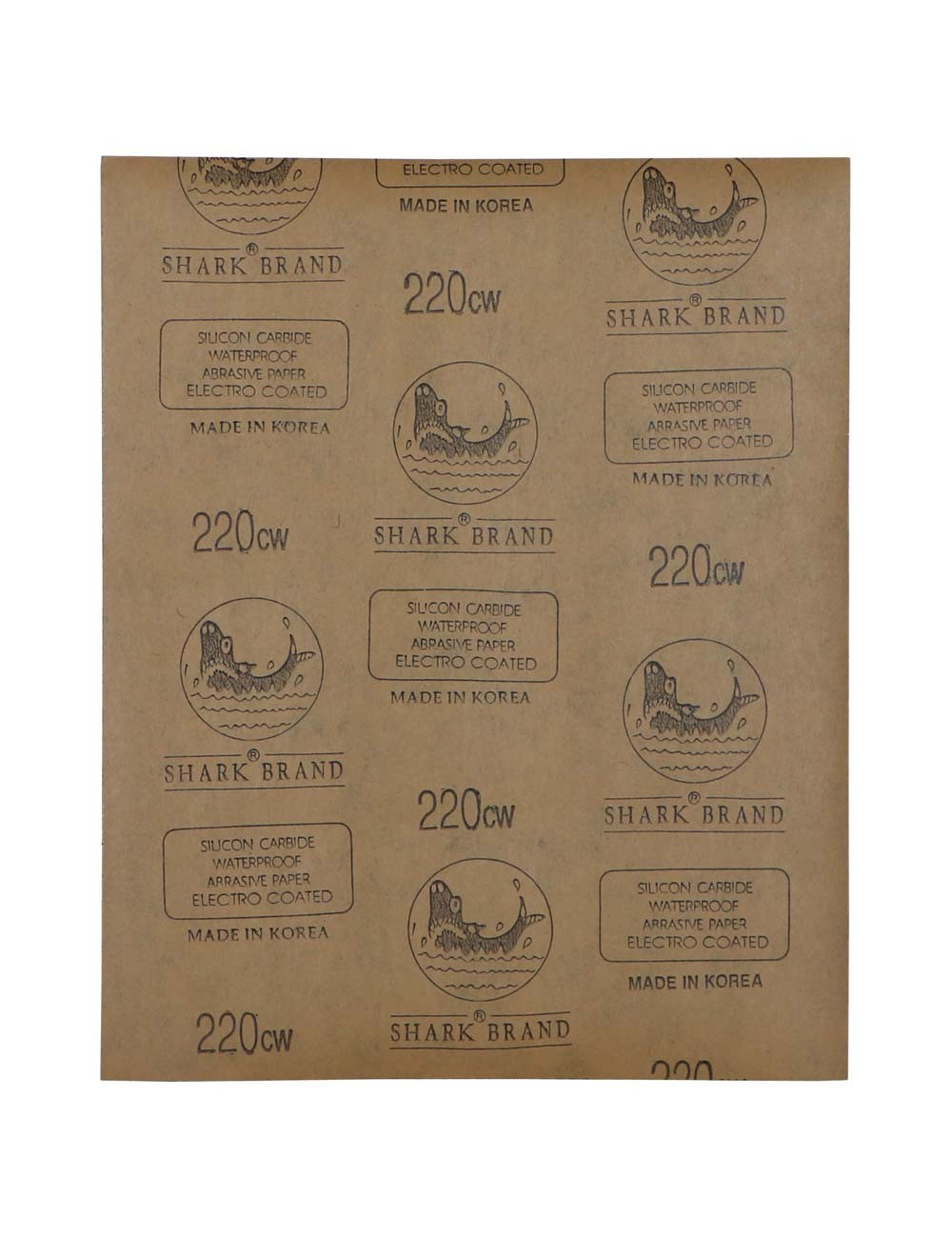 ABRASIVE PAPER WATER PROOF 9" x 11" 220 GRIT