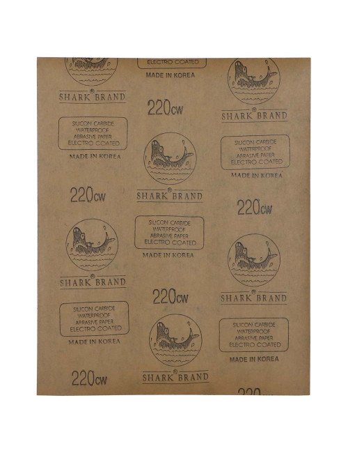 ABRASIVE PAPER WATER PROOF 9" x 11" 220 GRIT