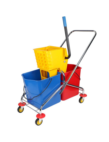 B-043 SIDE PRESS DOUBLE MOP TROLLEY 60 LTR