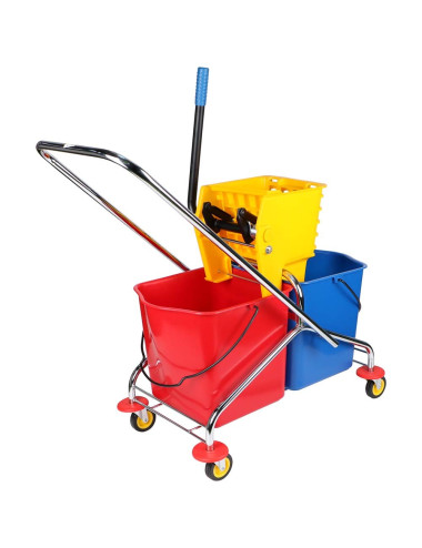 B-043 SIDE PRESS DOUBLE MOP TROLLEY 60 LTR