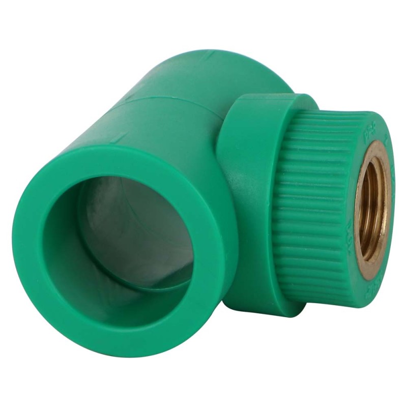 PPR FEMALE BRASS THREADED TEE 1" x 1/2"