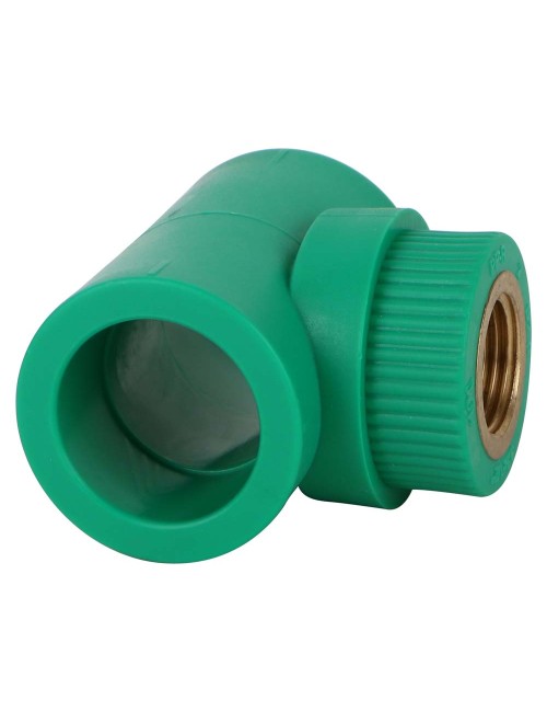 PPR FEMALE BRASS THREADED TEE 1" x 1/2"