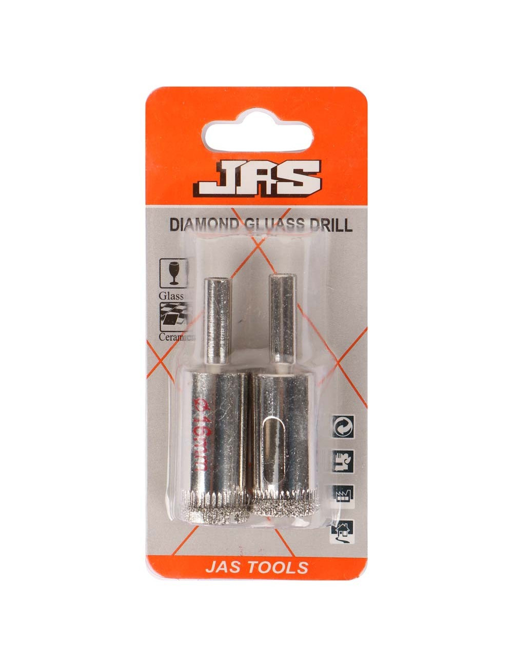 DIAMOND GLASS HOLESAW 16 MM