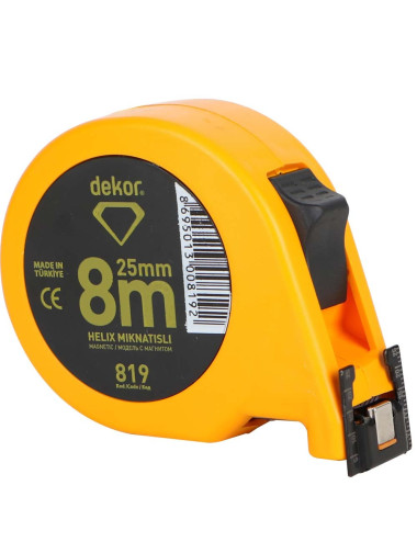 متر بلاستيك اصفر مغناطيس 8 متر ×25 ملي 819 تركي
