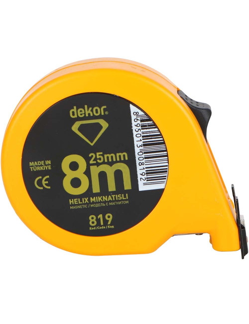 متر بلاستيك اصفر مغناطيس 8 متر ×25 ملي 819 تركي