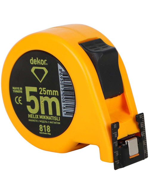 818 PLASTIC MEASURING TAPE WITH MAGNET 25 MM x 5 MTR