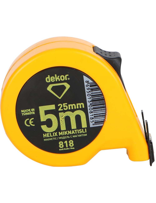 818 PLASTIC MEASURING TAPE WITH MAGNET 25 MM x 5 MTR