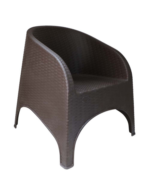 890 PLASTIC GARDEN CHAIR BRAIDED BROWN