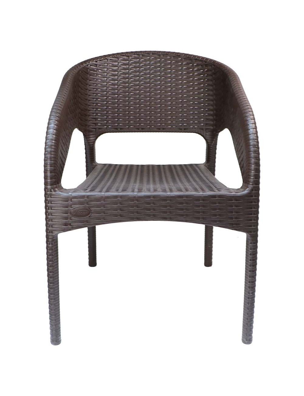 PLASTIC GARDEN CHAIR BRAIDED BROWN