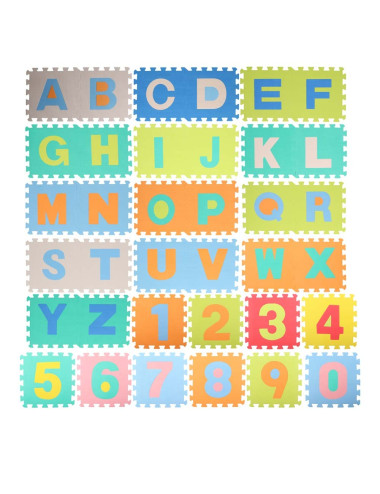 ربل ارضيات حروف+ارقام 30×30×1 سم 36 حبة طقم