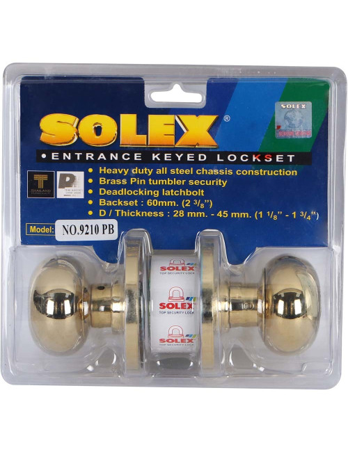 قفل باب رمانة نحاس تايلاندي SOLEX 9210PB H.D