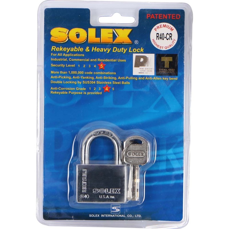 NO.R40CR CHROME PADLOCK 40 MM H.D.