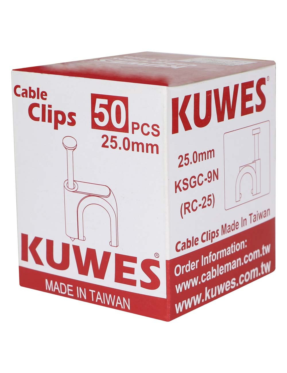PLASTIC WIRE CLIPS WHITE 25 MM