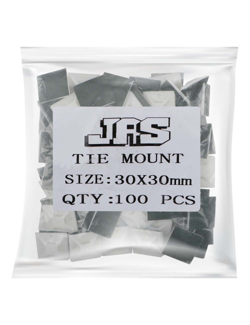 JAS TIE MOUNT WHITE 30 X 30 MM 100PCS