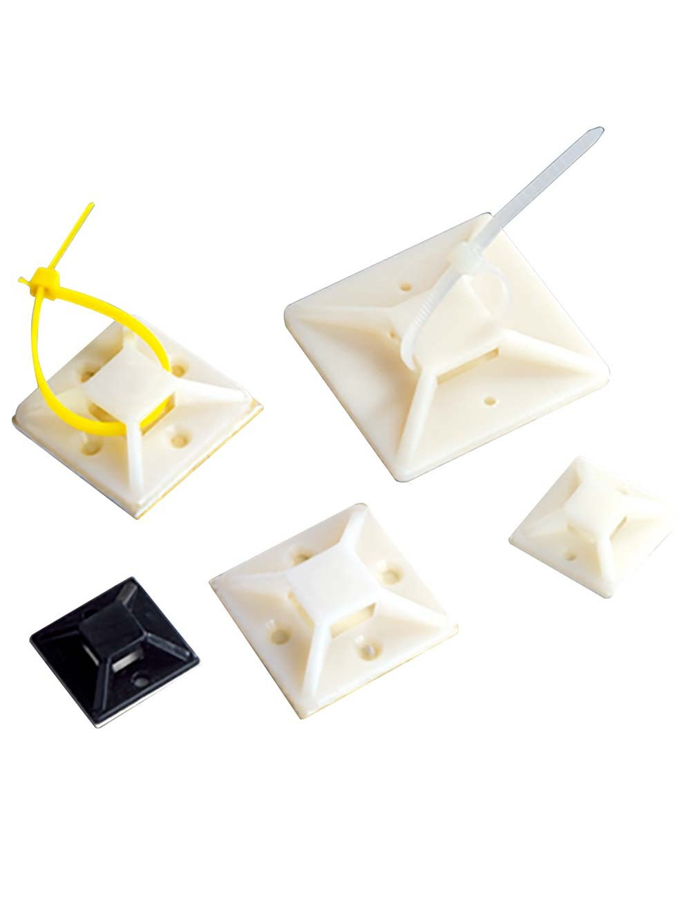 JAS TIE MOUNT WHITE 30 X 30 MM 100PCS