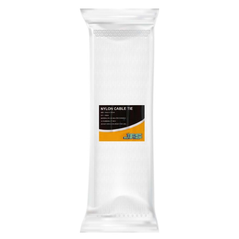 JAS NYLON CABLE TIE WHITE 3.6 X 300 MM 100PCS