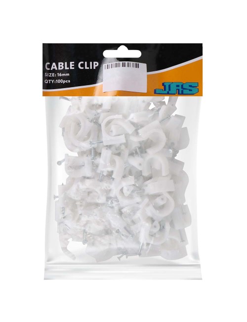 JAS CABLE CLIP WHITE 16 MM