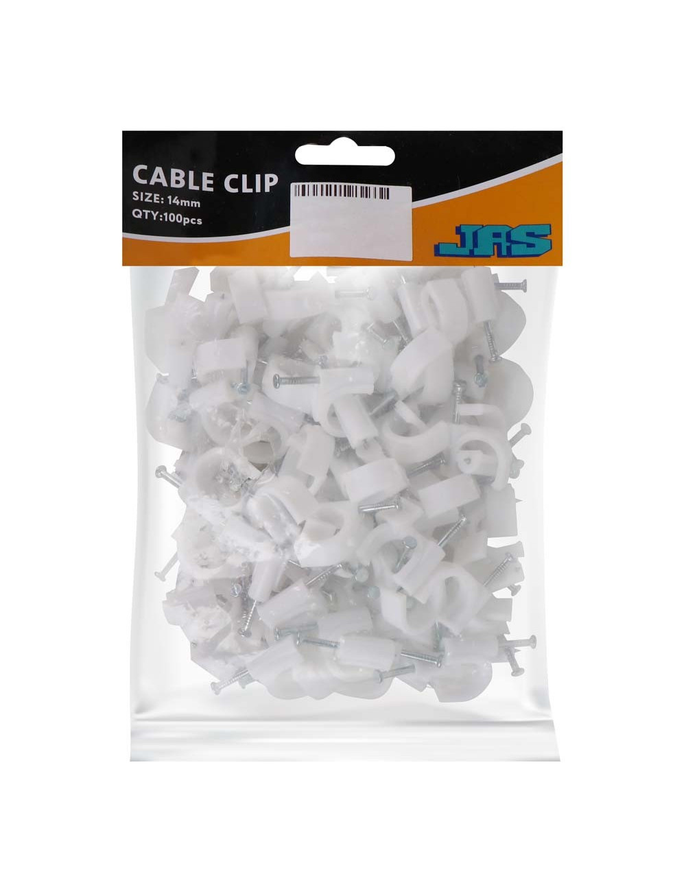 JAS CABLE CLIP WHITE 14 MM